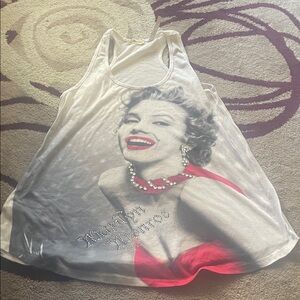 Graphic Tank Top with Red and White Design